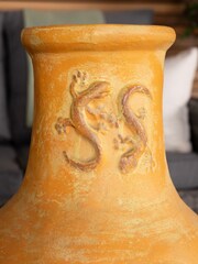 Charles Bentley Terracotta Terracotta Garden Lizard Design Clay Chiminea - Image 2 of 6
