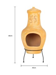 Charles Bentley Terracotta Terracotta Garden Lizard Design Clay Chiminea - Image 6 of 6