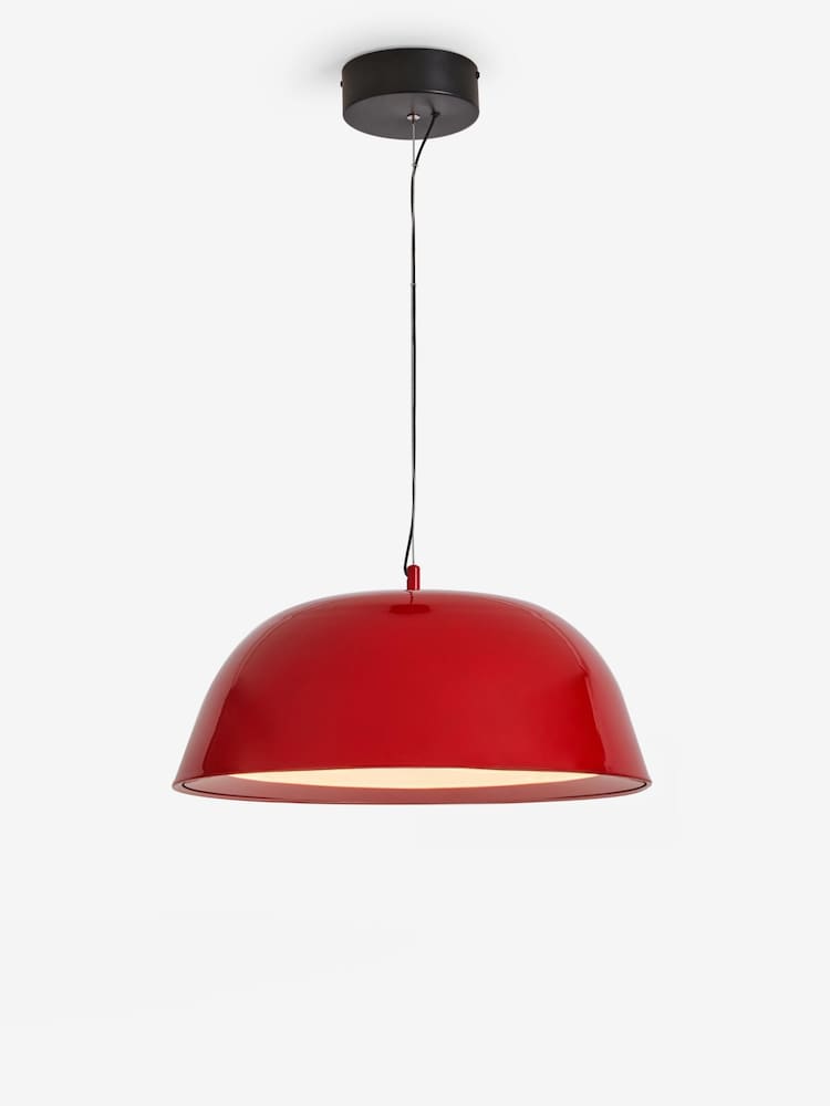 Jasper Conran London Red Domed Pendant With Diffuser - Image 1 of 6