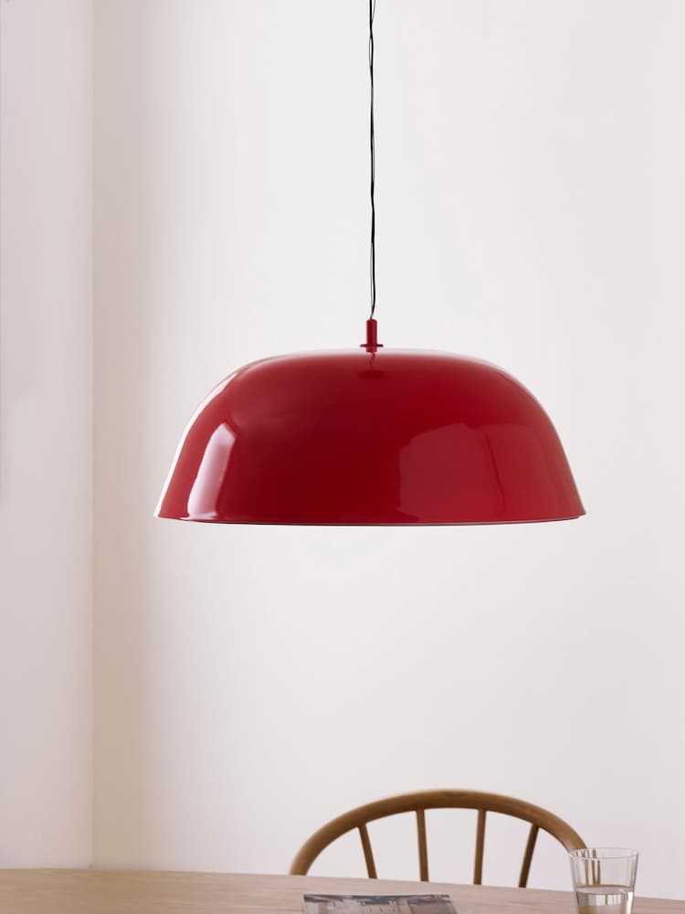 Jasper Conran London Red Domed Pendant With Diffuser - Image 2 of 6
