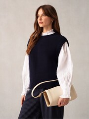Ro&Zo Oversize Blue Knit Tank Top - Image 1 of 6