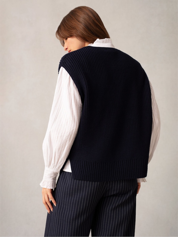 Ro&Zo Oversize Blue Knit Tank Top - Image 2 of 6