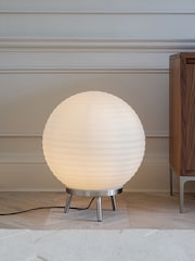 Jasper Conran London White Ribbed Glass Floor Lamp - Image 1 of 4