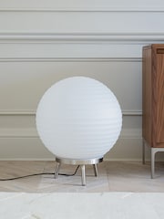 Jasper Conran London White Ribbed Glass Floor Lamp - Image 2 of 4