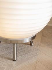 Jasper Conran London White Ribbed Glass Floor Lamp - Image 3 of 4