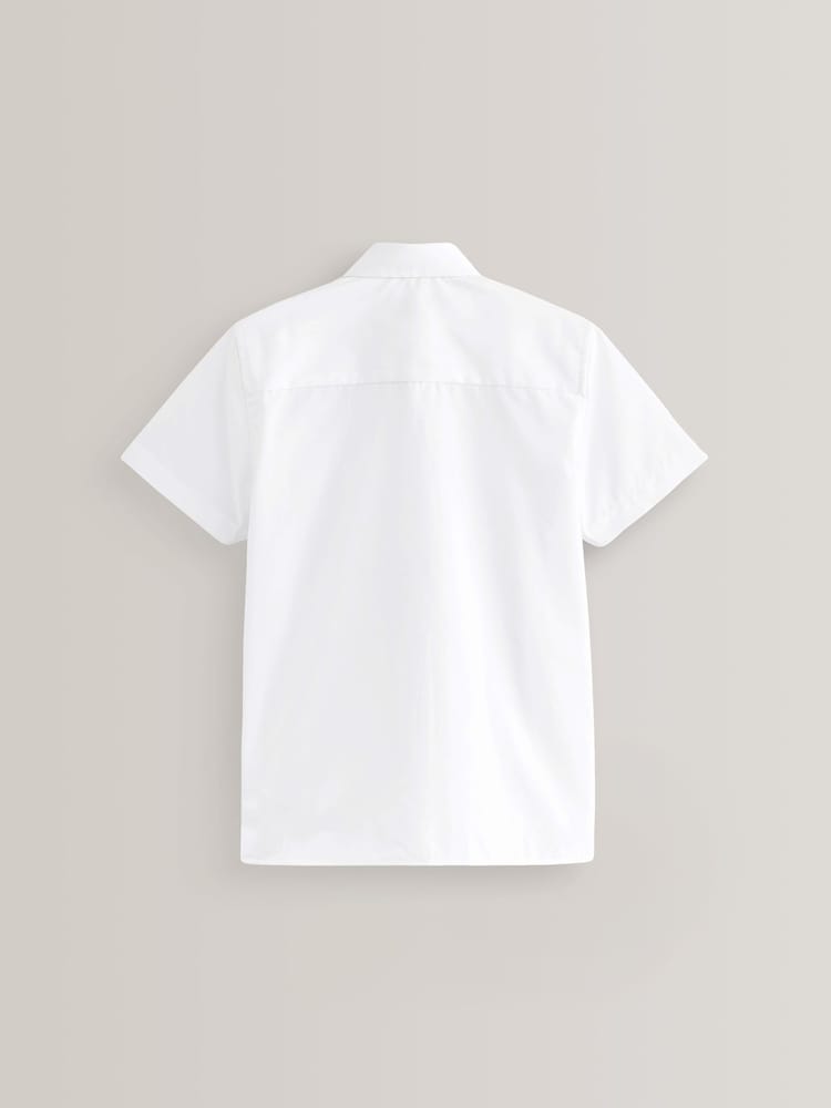 Blanc - Easy Fastening Manches courtes School Shirts 2 Pack (3-16ans) - Image 5 of 6