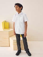 Alb - Easy Fastening Mânecă scurtă School Cămăși 2 Set (3-16yrs) - Image 6 of 6
