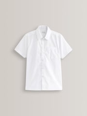 White Easy Fastening Short Sleeve School Shirts 2 Pack (3-16yrs) - Image 8 of 10