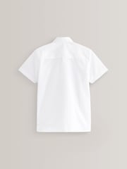White Easy Fastening Short Sleeve School Shirts 2 Pack (3-16yrs) - Image 9 of 10