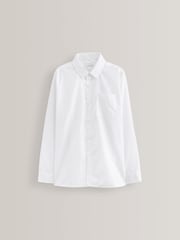 White Regular Fit 2 Pack Long Sleeve School Shirts (3-17yrs) - Image 8 of 9