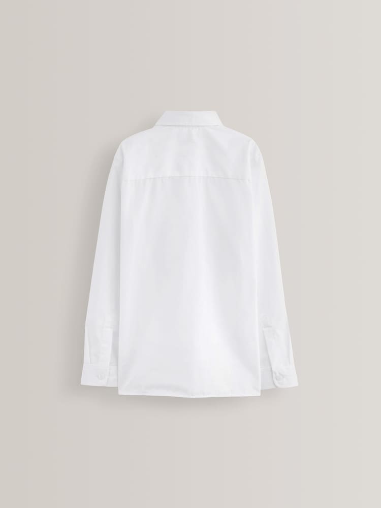 White Regular Fit 2 Pack Long Sleeve School Shirts (3-17yrs) - Image 9 of 9