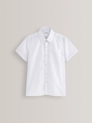 White Regular Fit 2 Pack Short Sleeve School Shirts (3-17yrs) - Image 2 of 6