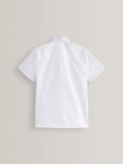 White Regular Fit 2 Pack Short Sleeve School Shirts (3-17yrs) - Image 5 of 6