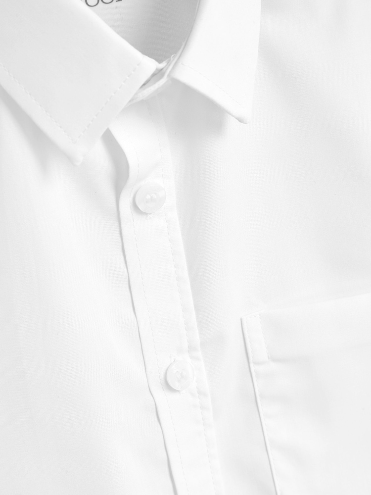 White Regular Fit 2 Pack Short Sleeve School Shirts (3-17yrs) - Image 6 of 6