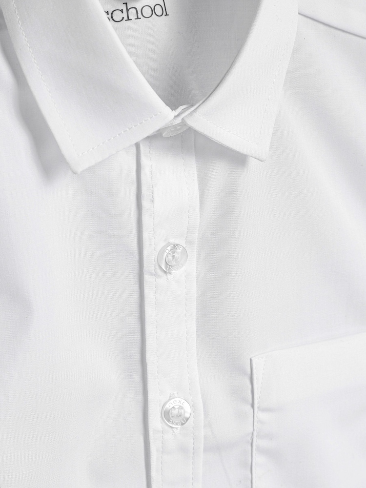 White Slim Fit 2 Pack Long Sleeve School Shirts (3-17yrs) - Image 4 of 4 White Slim Fit 2 Pack Long Sleeve School Shirts (3-17yrs) - Image 4 of 4