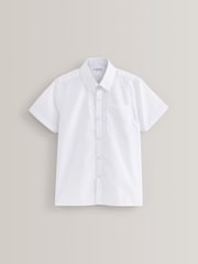 White Regular Fit 5 Pack Short Sleeve School Shirts (3-17yrs) - Image 2 of 5