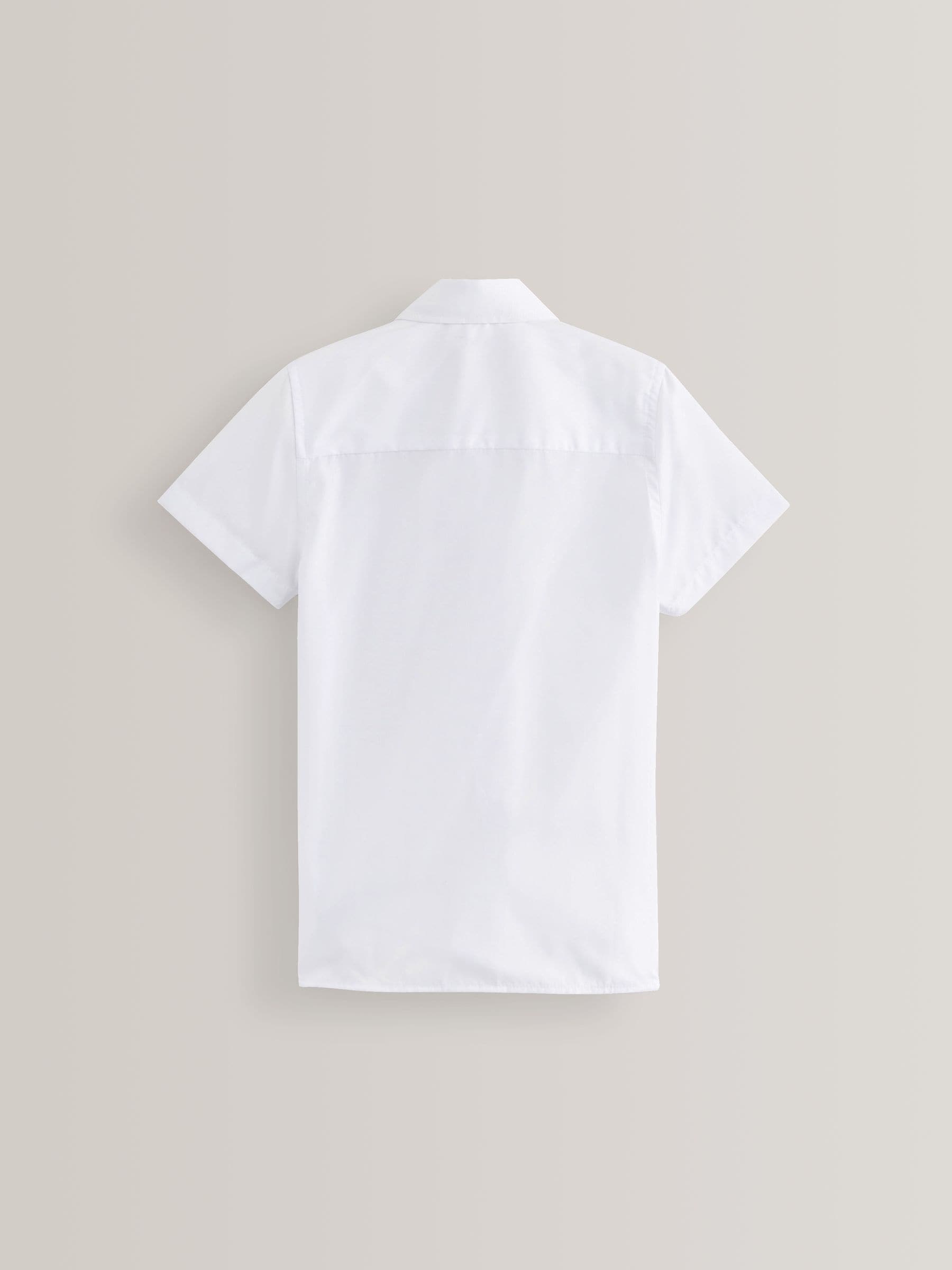 Buy White Slim Fit 5 Pack Short Sleeve School Shirts (3