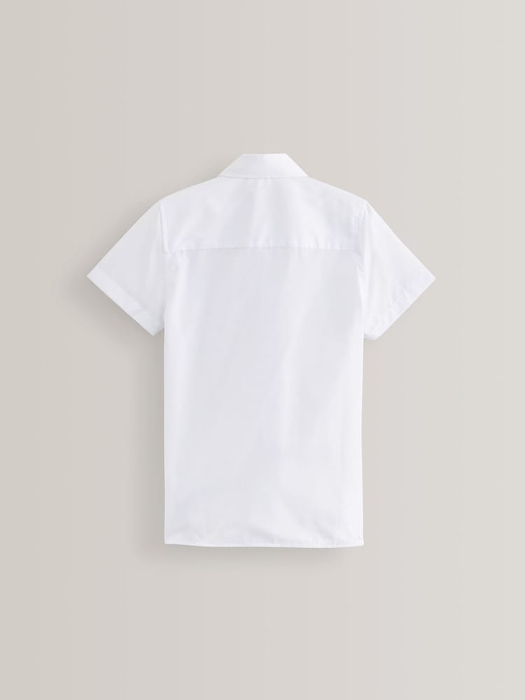White Slim Fit 5 Pack Short Sleeve School Shirts (3-17yrs) - Image 3 of 5