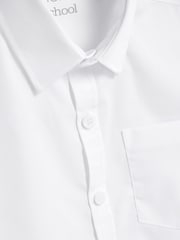 White Slim Fit 5 Pack Short Sleeve School Shirts (3-17yrs) - Image 6 of 6