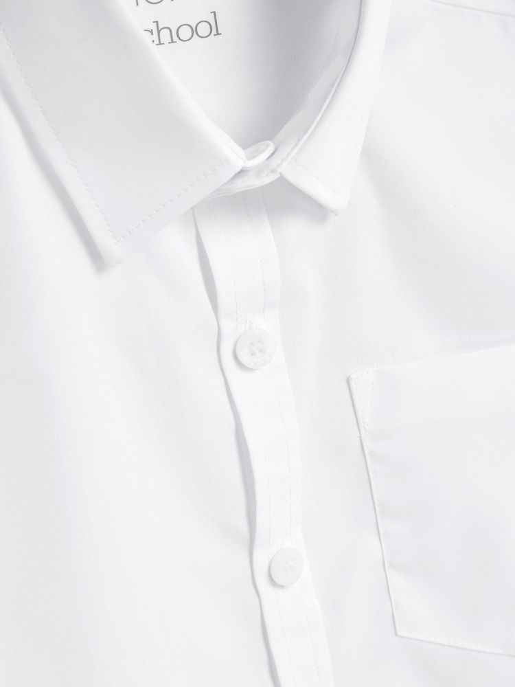 White Slim Fit 5 Pack Short Sleeve School Shirts (3-17yrs) - Image 6 of 6 White Slim Fit 5 Pack Short Sleeve School Shirts (3-17yrs) - Image 6 of 6