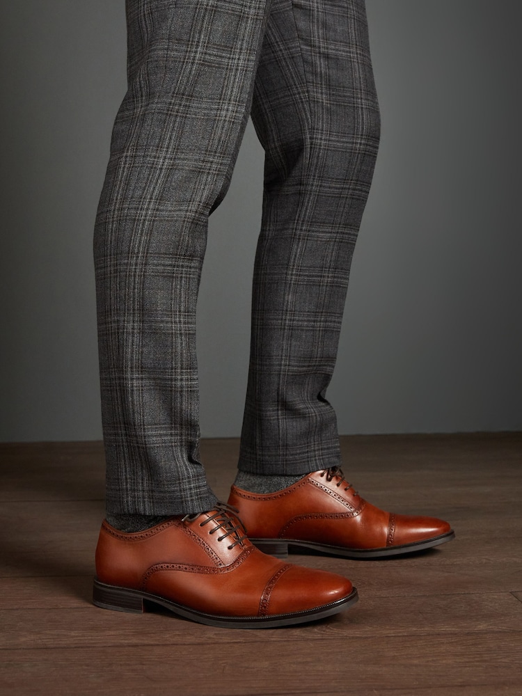 Tan Brown Signature Toe Cap Oxford Shoes - Image 1 of 7