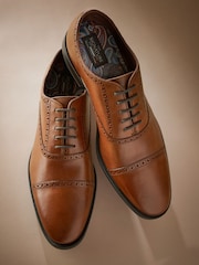 Tan Brown Signature Toe Cap Oxford Shoes - Image 5 of 7