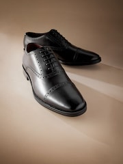 Black Signature Toe Cap Oxford Shoes - Image 3 of 6