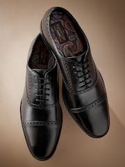 Black Signature Toe Cap Oxford Shoes - Image 4 of 6