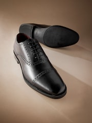 Black Signature Toe Cap Oxford Shoes - Image 5 of 6
