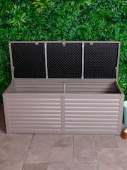 Charles Bentley Black/Grey 390L Large Outdoor Plastic Garden Storage Box - Image 1 of 1