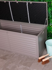 Charles Bentley Black/Grey 390L Large Outdoor Plastic Garden Storage Box - Image 2 of 6