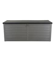 Charles Bentley Black/Grey 390L Large Outdoor Plastic Garden Storage Box - Image 4 of 6