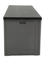 Charles Bentley Black/Grey 390L Large Outdoor Plastic Garden Storage Box - Image 5 of 6