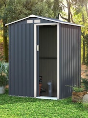 Charles Bentley Grey Garden Metal Storage 4.9ft x 4.3ft Shed - Image 1 of 2