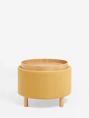 Soft Marl Ochre Yellow Ashton Upholstered Storage Stool - Image 3 of 7
