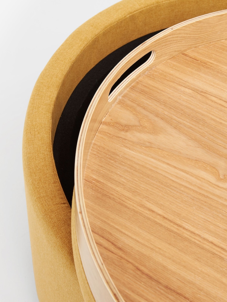 Soft Marl Ochre Yellow Ashton Upholstered Storage Stool - Image 7 of 7
