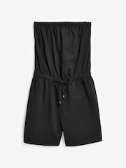 Black Bandeau Shirred 100% Cotton Playsuit - Image 5 of 5