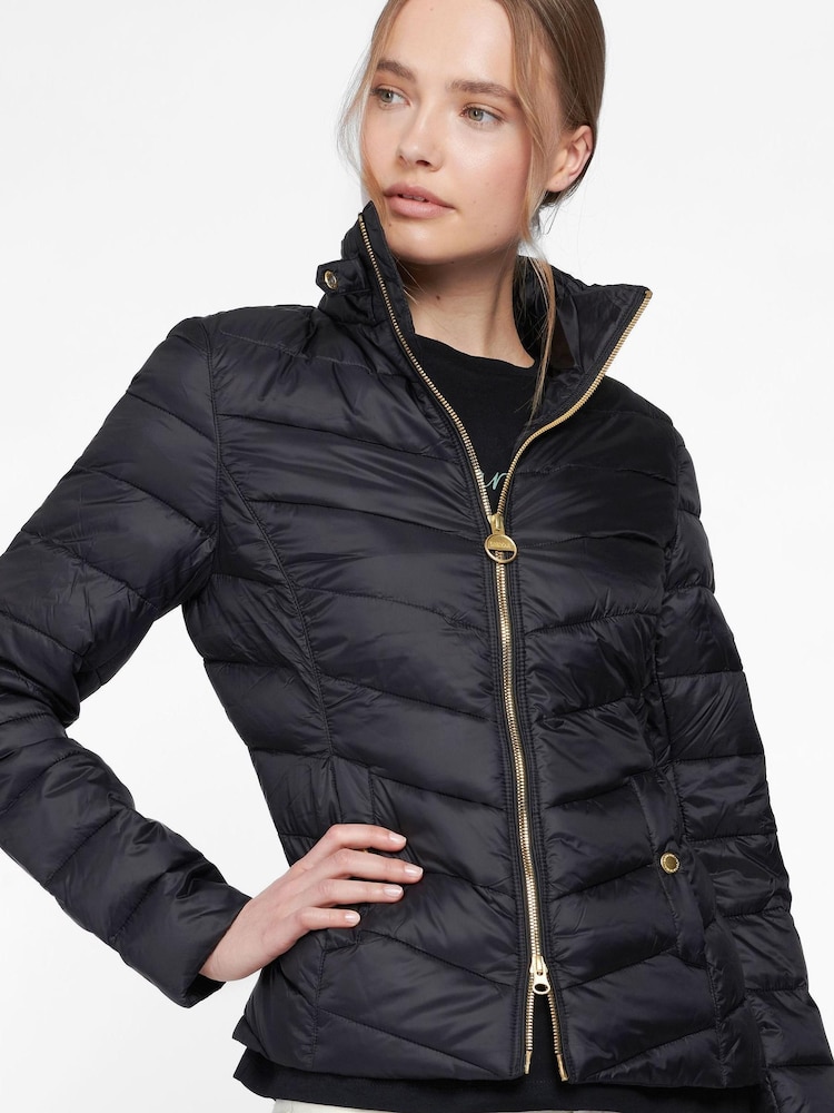 Barbour® International Black Aubern Quilt Jacket - Image 1 of 8 Barbour® International Black Aubern Quilt Jacket - Image 1 of 8