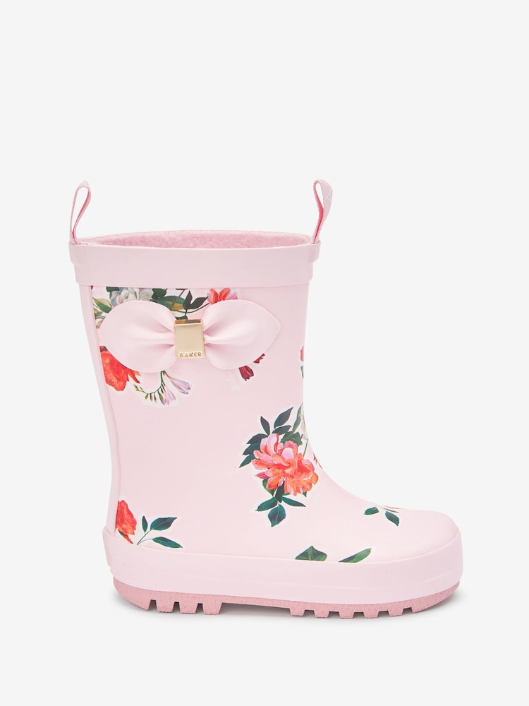 Baker by Ted Baker Pale Pink Floral Welly - Image 1 of 6