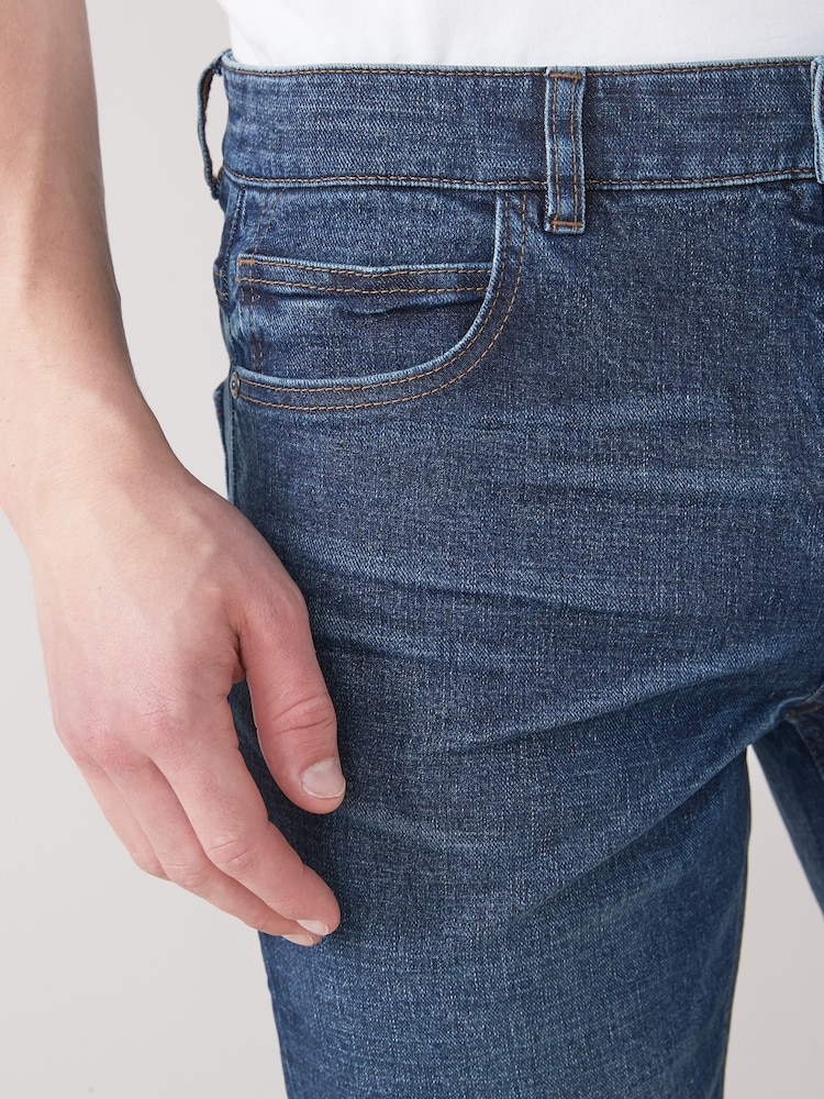Bleu moyen - mince - Jean en denim délavé vintage - Image 3 of 6