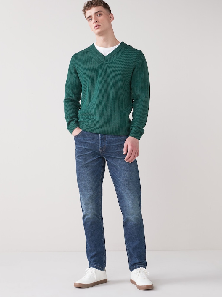 Bleu moyen - mince - Jean en denim délavé vintage - Image 4 of 6