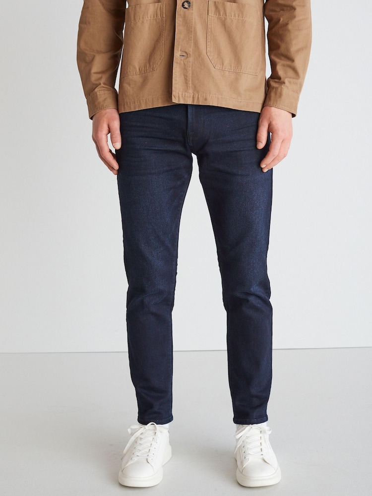 Temno modra in modra - Slim - Comfort Raztegljive kavbojke - Slika 1 iz 5