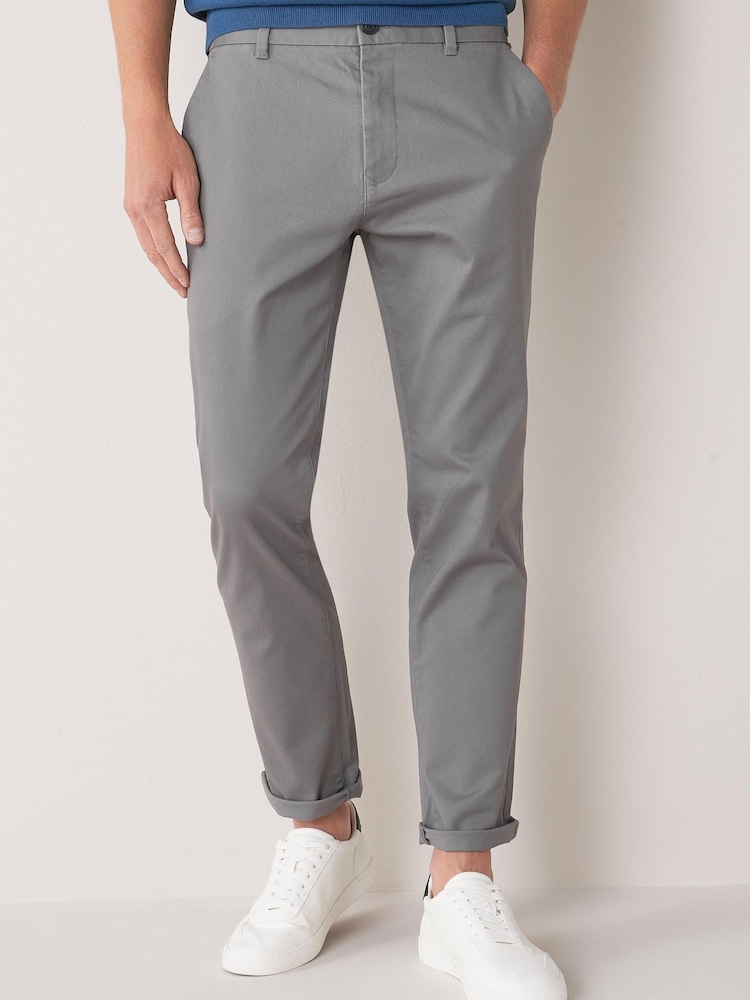 Grey Stretch Skinny Fit Chino Trousers - Image 1 of 4