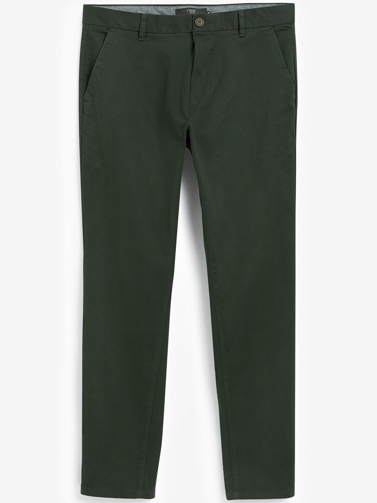 Dark Green Slim Stretch Chino Trousers - Image 1 of 1