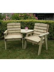 Charles Bentley Wood Garden Wooden Companion Seat - Image 1 of 1