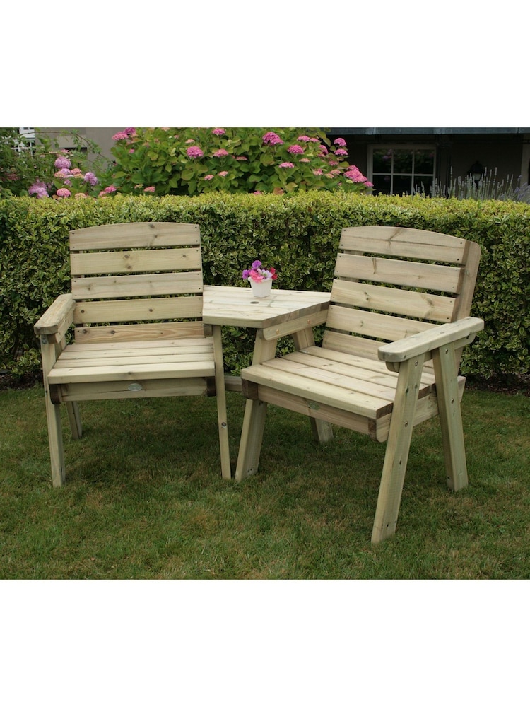 Charles Bentley Wood Garden Wooden Companion Seat - Image 1 of 1