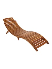 Charles Bentley Wood Garden Acacia Wooden Foldable Sun Lounger - Image 2 of 6
