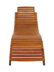 Charles Bentley Wood Garden Acacia Wooden Foldable Sun Lounger - Image 3 of 6