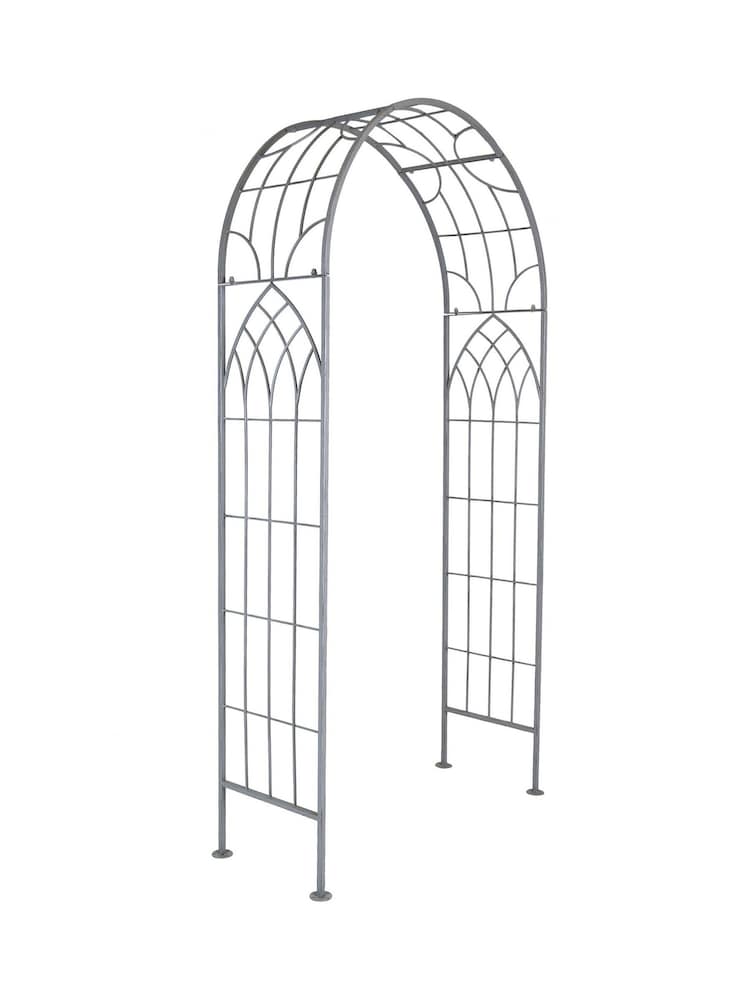 Charles Bentley Grey Wrought Iron Garden Arch - Image 1 of 3