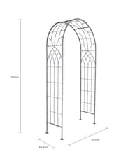 Charles Bentley Grey Wrought Iron Garden Arch - Image 3 of 3
